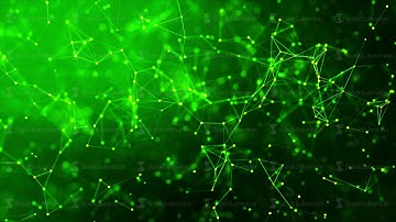 Beautiful background of green connected frames on black background, seamless loop. Animation. Neon