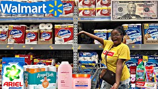 STRETCHING MY $50 BUDGET SHOPPING AT WALMART | HOUSEHOLD ESSENTIALS HAUL