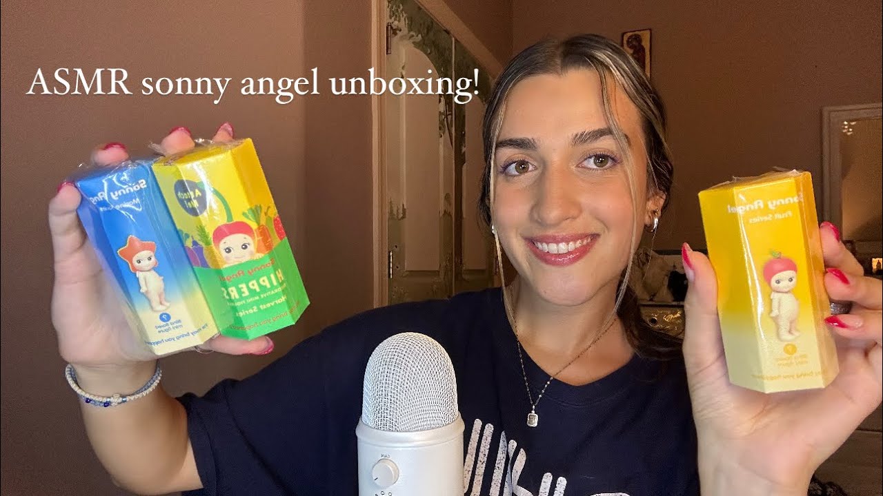 ASMR sonny angel unboxing!! 🍎🍒🦑🪽