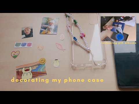 decorating my phone case 💫 (samsung galaxy s20 fe) | feat. p1harmony album unboxing