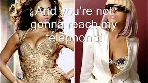 Lady Gaga Telephone ft Beyoncé Album Version with Lyrics in Video