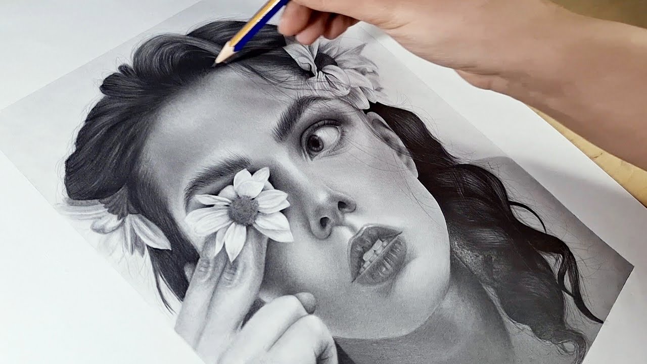 HOW TO DRAW A HYPER REALISTIC FACE WITH GRAPHITE PENCILS - YouTube
