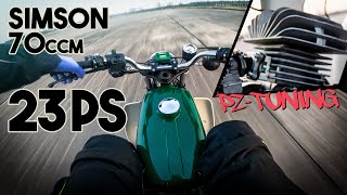 Simson 70ccm 23PS Onboard-Test