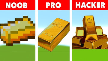Gold NOOB VS PRO VS HACKER Pixel Art І Minecraft