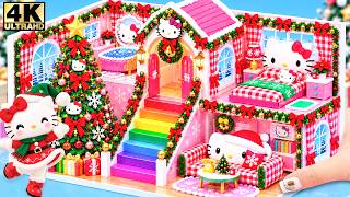 🎄Build Cozy Hello Kitty Christmas House with Christmas Decor  & Royal Bedroom ❤️ DIY Miniature House