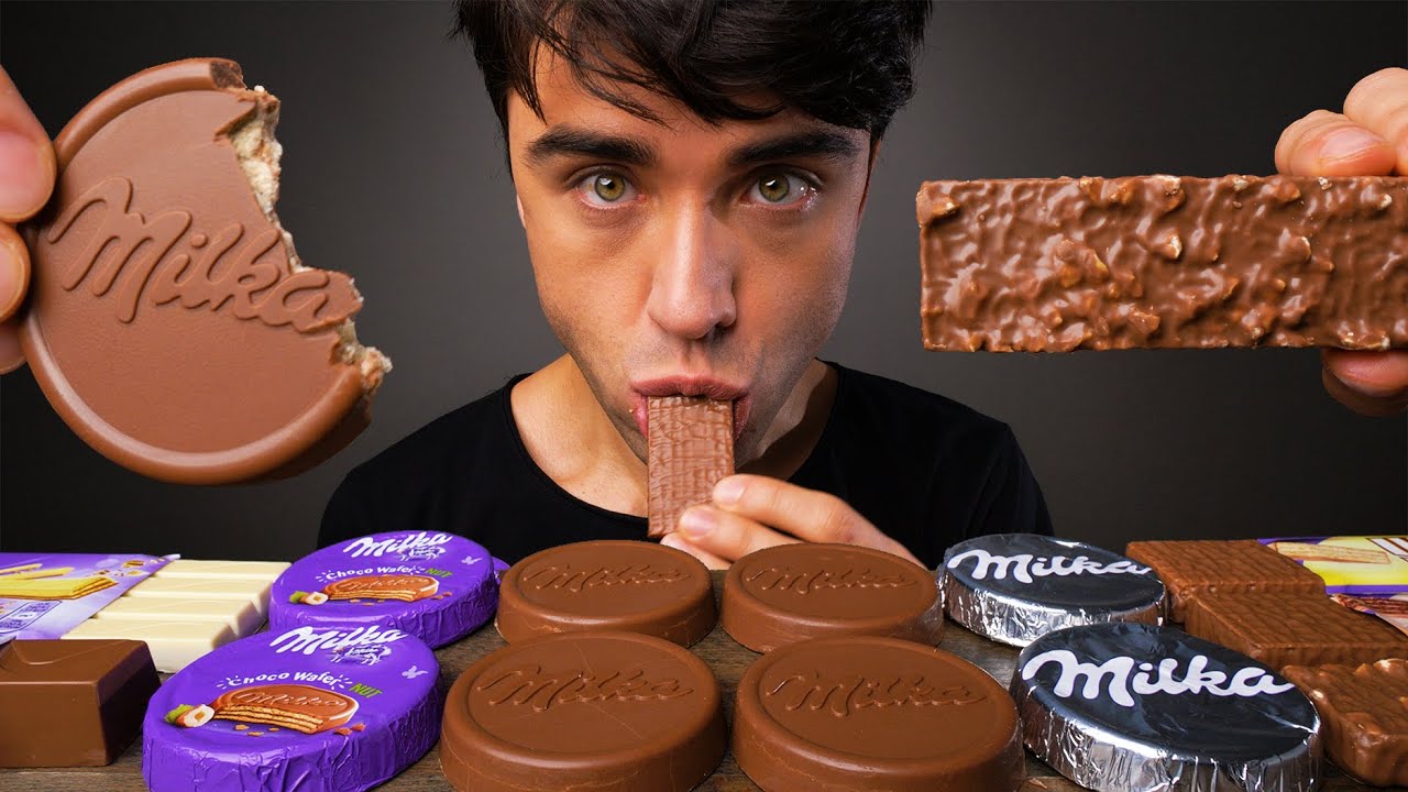 ASMR MILKA CHOCOLATE COVERED WAFER (Crunchy Eating Sounds) No Talking | McBang ASMR