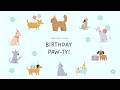Puppy Birthday Party Screen 🐾 2 Hour Dog Birthday Background for TV | Paw Prints