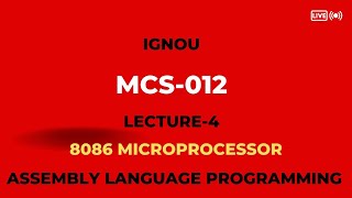 Famous MCS-12 LECTURE-4 8086 MICROPROCESSOR  #ignou #ignousolvedassignment #ignoubca Wealth