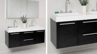 Fresca Opulento Black Modern Double Sink Bathroom Vanity w/ Medicine Cabinet - FVN8013BW