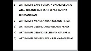 ARTI MIMPI GELANG DI LENGAN ATAS PRIA, MENGENAKAN EMAS, GELANG PERAK, PERMATA DALAM GELANG