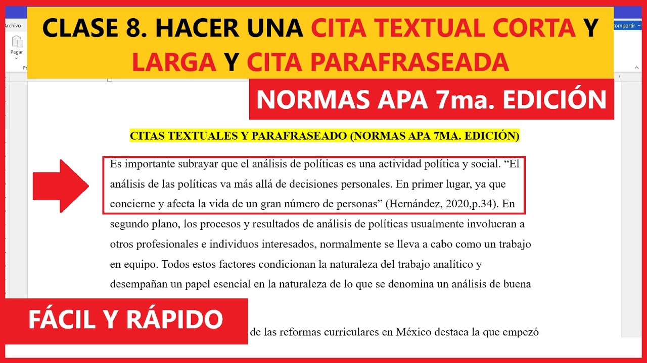 Como Es Una Cita Textual Corta