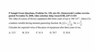 Exam P exercise for January 17, 2020