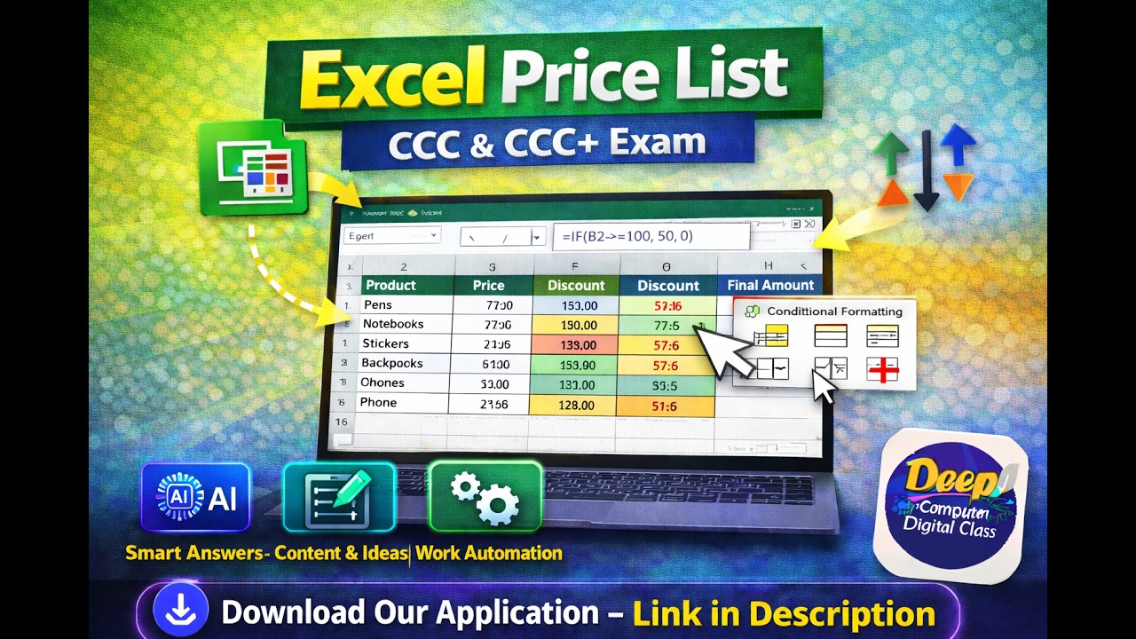 Excel Price List-3 Example for CCC & CCC+ Example - YouTube