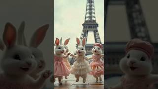 Dancing Bunnies in Paris 🐰🗼 #shorts #DancingBunnies #ParisFashion #EiffelTower #viral #FrenchStyle