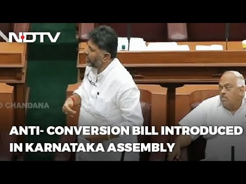 Congress's DK Shivakumar Rips Copy Of Anti-Conversion Bill In Karnataka Assembly