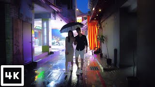 Taipei Walk in the Rain : Ximending Narrowed Streets | Taiwan Walk 4K ☔