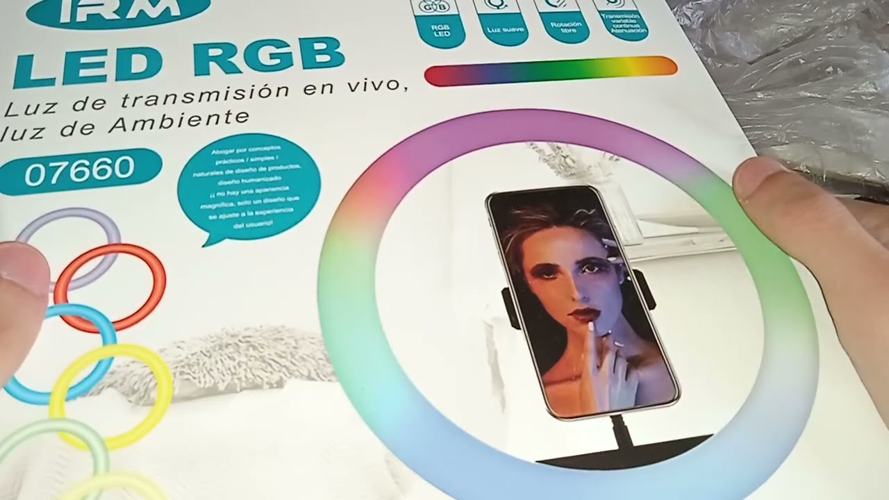 Umboxing De Aro De Luz LED RGB Y ESTANTE DE LAMPARAS FOTOGRÁFICAS AMBOS MARCA IRM