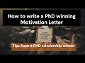 How to Write a scholarship winning motivation letter for PHD