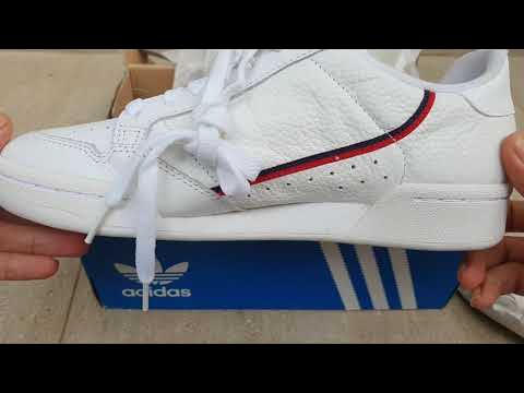 Adidas Continental real vs fake. to spot counterfeit Adidas Continental 80 sneakers - YouTube