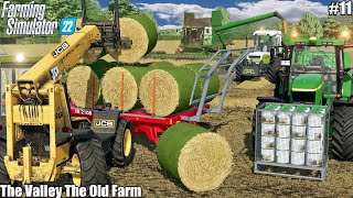 HARVESTING WHEAT BALING&COLLECTING STRAW BALES │The Valley The Old Farm│FS 22│11