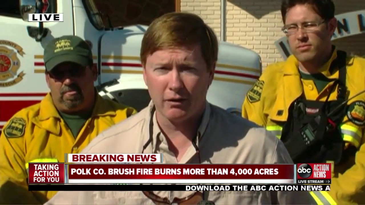 Polk County brush fire burns more than 4,000 acres - YouTube