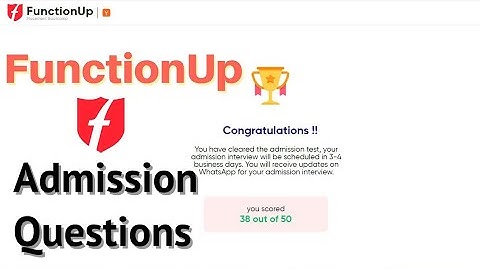 FunctionUp web development bootcamp admission test questions