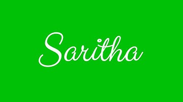 Learn how to Sign the Name Saritha Stylishly in Cursive Writing