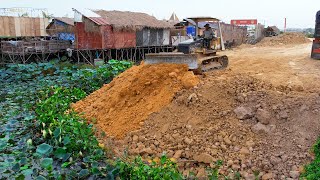 #Ep6 The Update Project 65% Filling Land Use Dump Truck 24T,5T & Bulldozer Mini Pushing Stone & soil