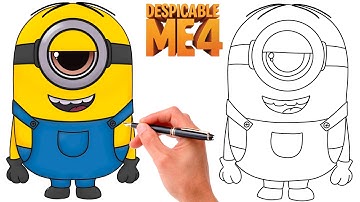 How To Draw STUART the MINION From DESPICABLE ME | Despicable Me Drawing