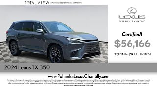 Certified Pre Owned Specials on Select Lexus TX 350 Models Chantilly Dale City VA DC 260603