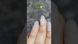 White cats eye Nail art on Tissue Paper nails