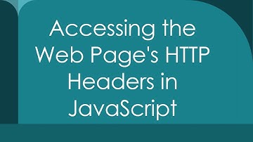 Accessing the Web Page