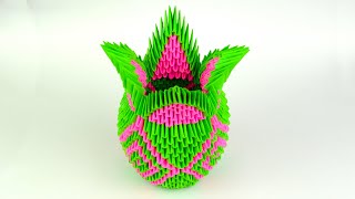 How to make a wonderful paper vase. [3D origami vase tutorial]