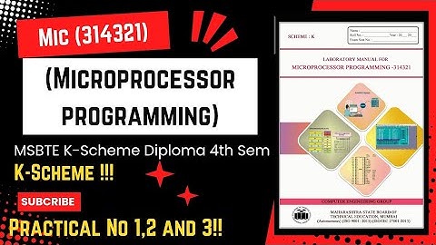 Microprocessor Programming Practical no 1,2 and 3 MSBTE K-Scheme diploma 4th sem #viralvideo #ecolog
