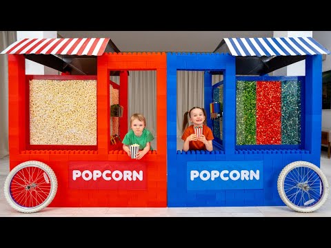 Stephi and Dasha Sell Rainbow Popcorn - Stand Adventure by Vania Mania Kids