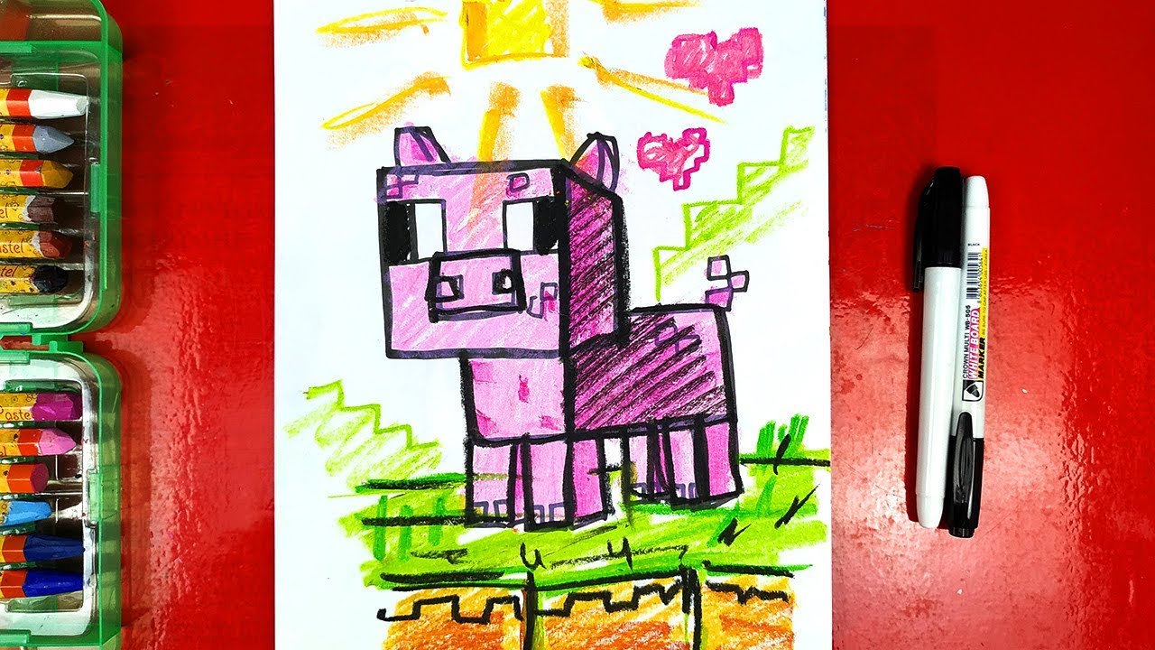 Рыба кит папа рисует майнкрафт