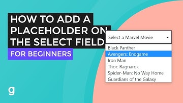 How To Add a Placeholder Text on the Select Form Field | EASY
