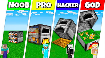 Minecraft Battle: NOOB vs PRO vs HACKER vs GOD: INSIDE FURNACE HOUSE BUILD CHALLENGE / Animation