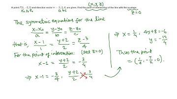 Calc III: finding point of intersection of line with plane in space