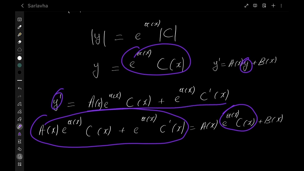Birinchi tartibli chiziqli differensial tenglamalar va Bernulli tenglamasi.