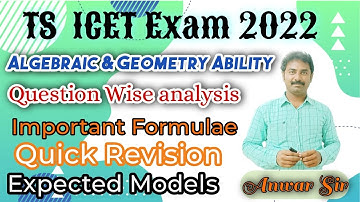algebraic & geometrical ability revision class / ts icet | question wise analysis formulas