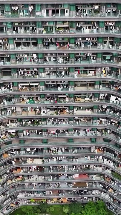 A colossal apartment building in Hangzhou #skyscraper #dronevideo