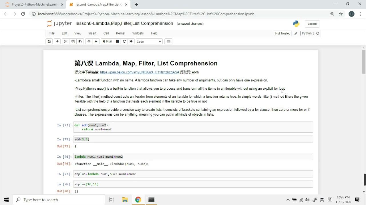 Python零基础学习第八课 Lambda, Map, Filter, List Comprehension YouTube