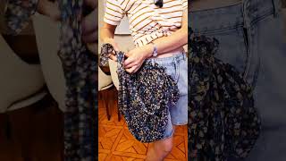 Chic airport-ready purse from a dollar store scarf and one knot trick #scarfhacks #TravelDIY