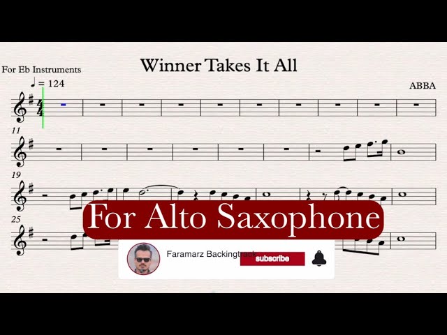 Winner Takes It All - Abba - Play along for Alto Sax class=