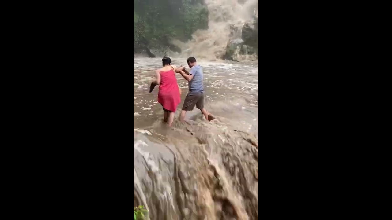 Shocking video Tourists Rescued from Kempty fall Mussoorie Uttarakhand