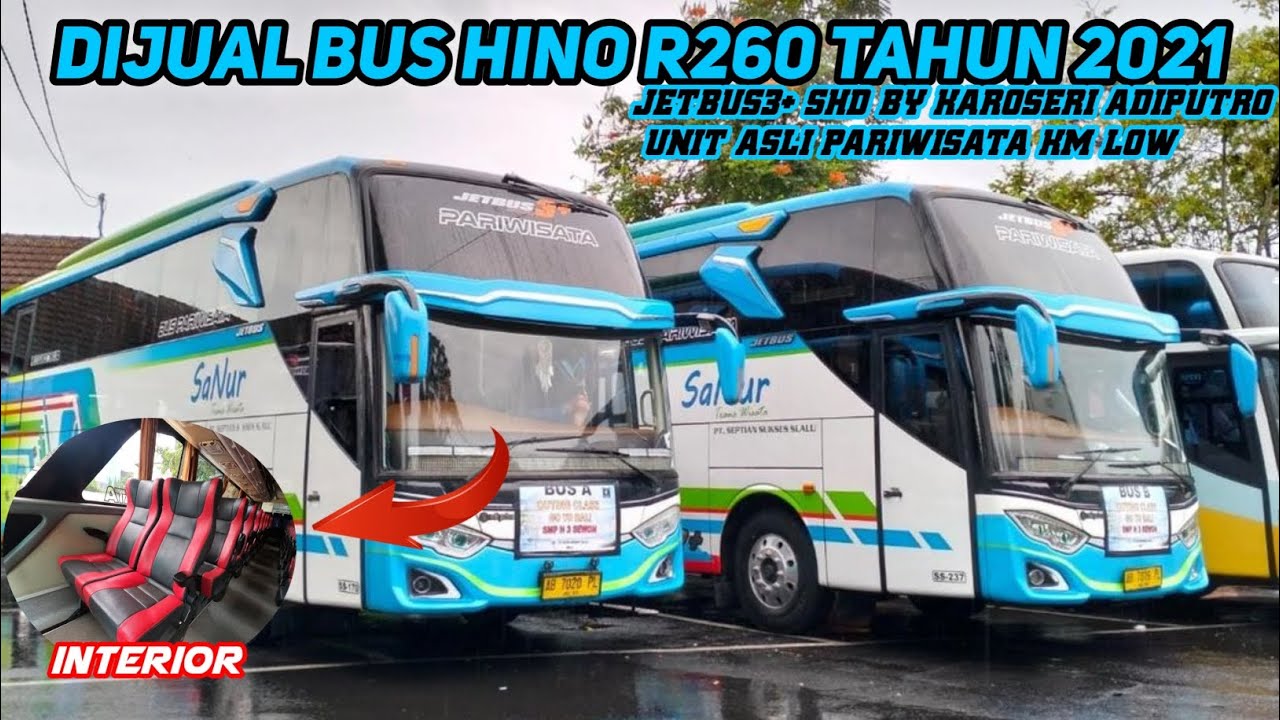 DIJUAL BUS HINO R260 TH 2021 TURUN HARGA KM LOW SIAP DIPINANG - YouTube