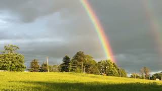 Double rainbow in New England #rainbow #connecticut 