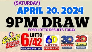 Lotto Result Today 9pm draw April 20, 2024 6\/55 6\/42 6D Swertres Ez2 PCSO#lotto