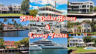 Million Dollar Homes along the waterway of Fort Lauderdale Florida / Jungle Queen Riverboat Cruise